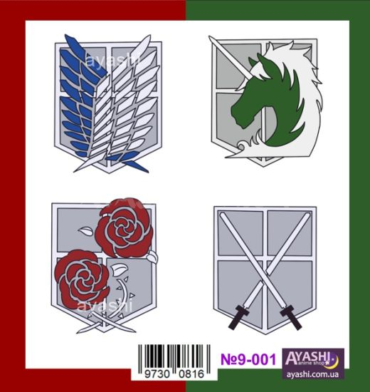 Наліпки Attack on Titan №9-001 Наліпки Attack on Titan №9-001