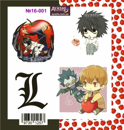 Наклейки Death Note №16-001 Наклейки Death Note №16-001