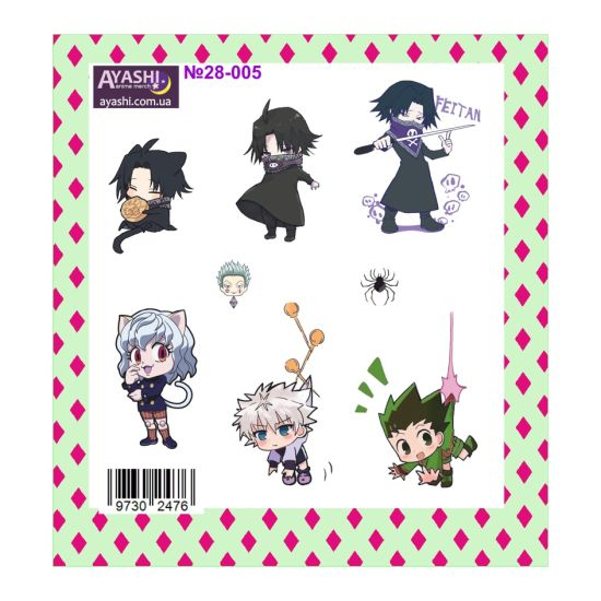 Наліпки Hunter x Hunter №28-005 Наліпки Hunter x Hunter №28-005