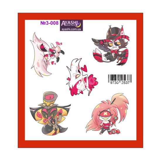 Наліпки Hazbin Hotel №3-008 Наліпки Hazbin Hotel №3-008