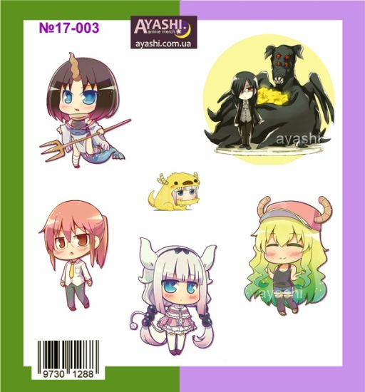 Наліпки Kobayashi-san Chi no Maid Dragon №17-003 Наліпки Kobayashi-san Chi no Maid Dragon №17-003