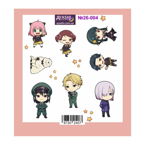 Наліпки Spy x Family №26-004 Наліпки Spy x Family №26-004