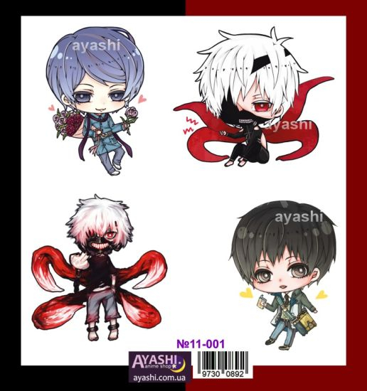 Наліпки Tokyo Ghoul №11-001 Наліпки Tokyo Ghoul №11-001
