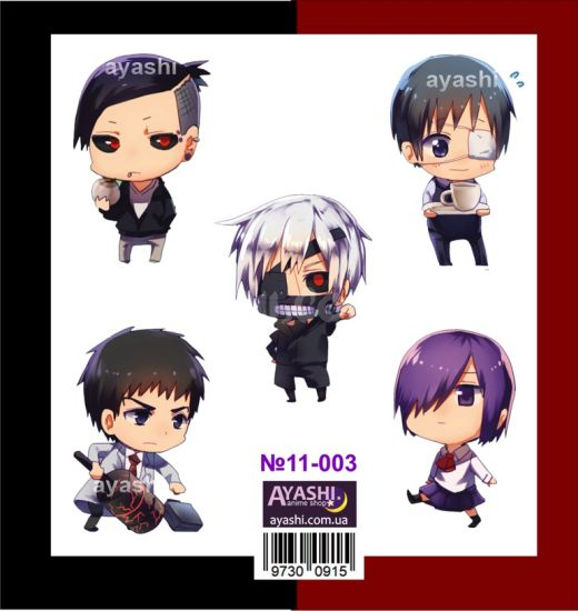 Наклейки Tokyo Ghoul №11-003 Наклейки Tokyo Ghoul №11-003