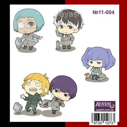 Наліпки Tokyo Ghoul №11-004 Наліпки Tokyo Ghoul №11-004