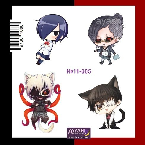 Наліпки Tokyo Ghoul №11-005 Наліпки Tokyo Ghoul №11-005