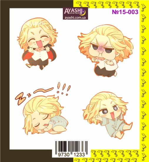 Наліпки Tokyo Revengers №15-003 Наліпки Tokyo Revengers №15-003