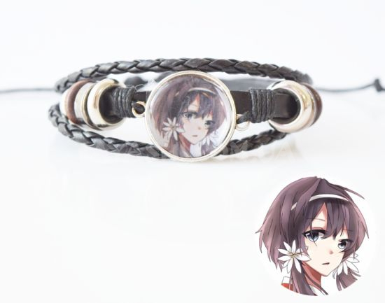 Браслет №004-0006 Bungo Stray Dogs Чуя, тройной чёрный с кабошоном 20 мм Браслет №004-0006 Bungo Stray Dogs Чуя, тройной чёрный с кабошоном 20 мм