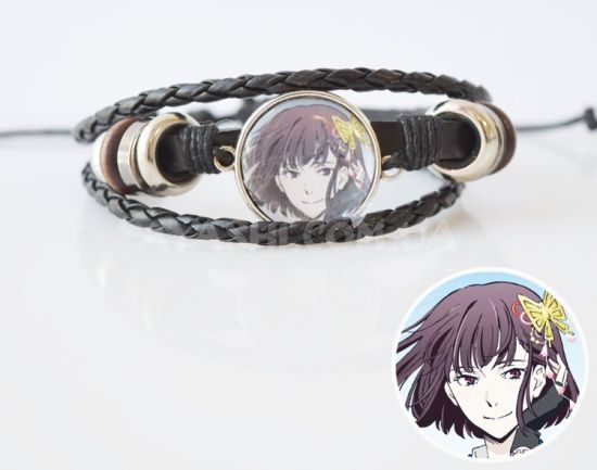 Браслет №004-0011 Bungo Stray Dogs Акико Йосано, тройной чёрный с кабошоном 20 мм Браслет №004-0011 Bungo Stray Dogs Акико Йосано, тройной чёрный с кабошоном 20 мм