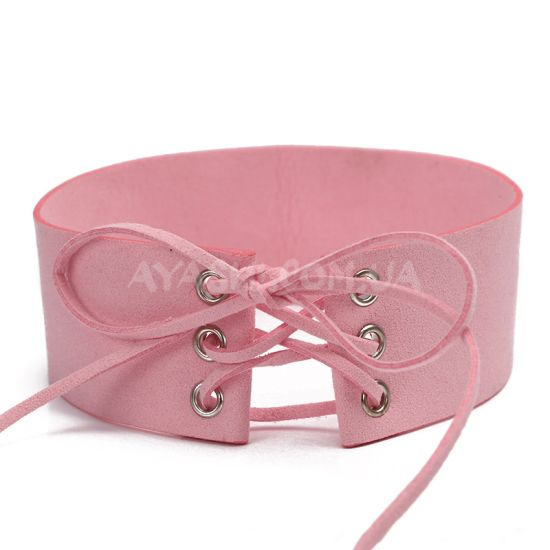 Чокер №0002 на шруровці ,ширина 4 см  РОЖЕВИЙ, Чокер №0002 на шруровці ,ширина 4 см  РОЖЕВИЙ,