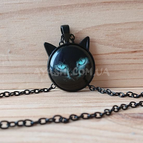 Кулон №0007 КІТ Чорний з вушками, 25мм Кулон №0007 КІТ Чорний з вушками, 25мм