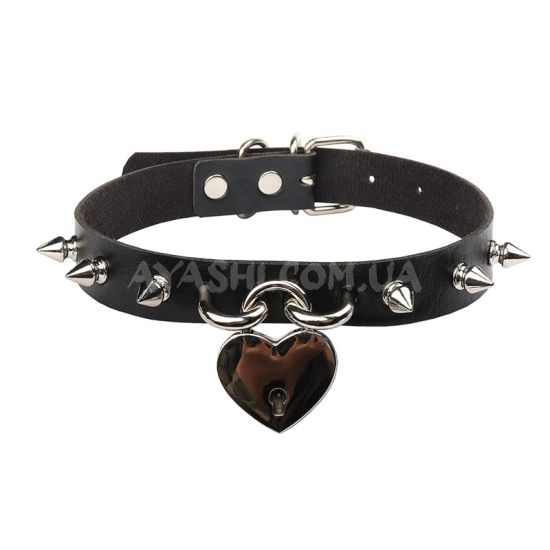 Чокер №0006, з шипами та замком ЧОРНИЙ, экошкіра Чокер №0006, з шипами та замком ЧОРНИЙ, экошкіра