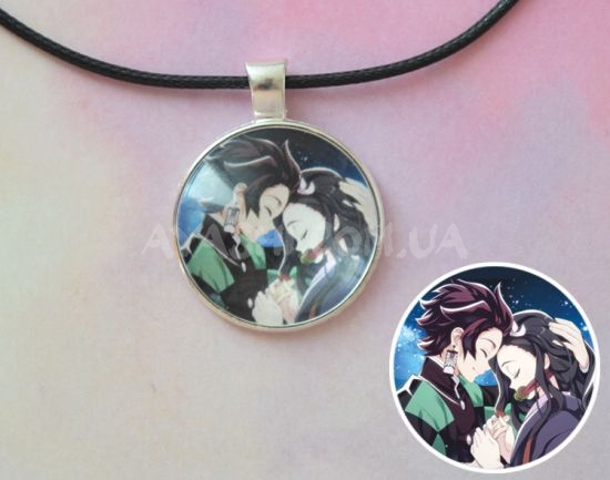 Кулон №945-0072 Demon Slayer, Незуко та Танджіро , 25мм Кулон №945-0072 Demon Slayer, Незуко та Танджіро , 25мм