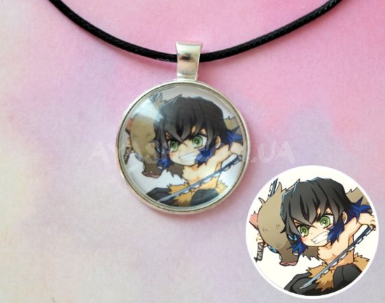 Кулон №945-0073 Demon Slayer,  Иноске , 25мм Кулон №945-0073 Demon Slayer,  Иноске , 25мм