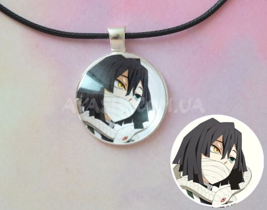 Кулон №945-0087 Demon Slayer,  Обанай Игуро , 25мм Кулон №945-0087 Demon Slayer,  Обанай Игуро , 25мм