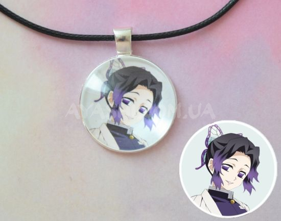 Кулон №945-0088 Demon Slayer, Шинобу , 25мм Кулон №945-0088 Demon Slayer, Шинобу , 25мм