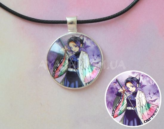 Кулон №945-0093 Demon Slayer, Шинобу , 25мм Кулон №945-0093 Demon Slayer, Шинобу , 25мм