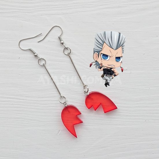 Сережки №0046 Jojo's Bizarre Adventure Половинки серця, 1 пара Сережки №0046 Jojo's Bizarre Adventure Половинки серця, 1 пара