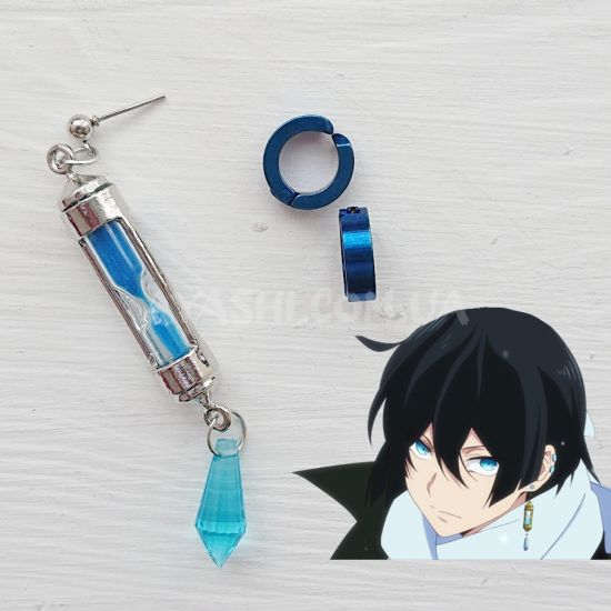 Сережка та 2 кліпси №0048 Vanitas no Carte (платина та синій) Сережка та 2 кліпси №0048 Vanitas no Carte (платина та синій)