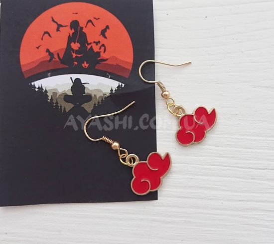 Сережки №0036 Naruto  Акацукі, 1 пара Сережки №0036 Naruto  Акацукі, 1 пара