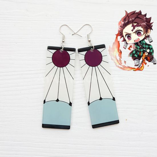 Серьги №0009-5 Kimetsu no Yaiba (швензы крючки), 1 пара Серьги №0009-5 Kimetsu no Yaiba (швензы крючки), 1 пара