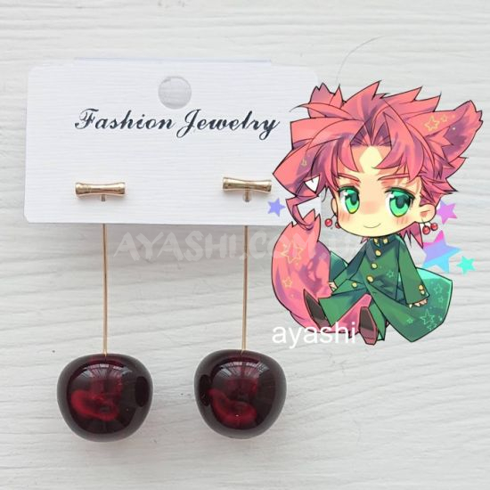 Сережки №0032-2 Jojo's Bizarre Adventure Вишні темні , 1 пара Сережки №0032-2 Jojo's Bizarre Adventure Вишні темні , 1 пара