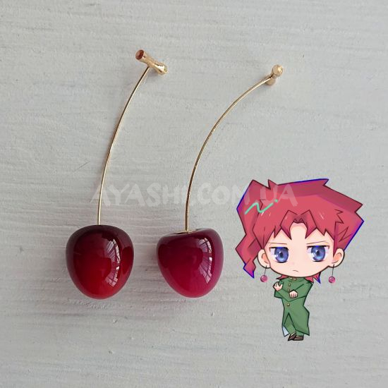 Сережки №0032 Jojo's Bizarre Adventure Вишні темні омбре, 1 пара Сережки №0032 Jojo's Bizarre Adventure Вишні темні омбре, 1 пара