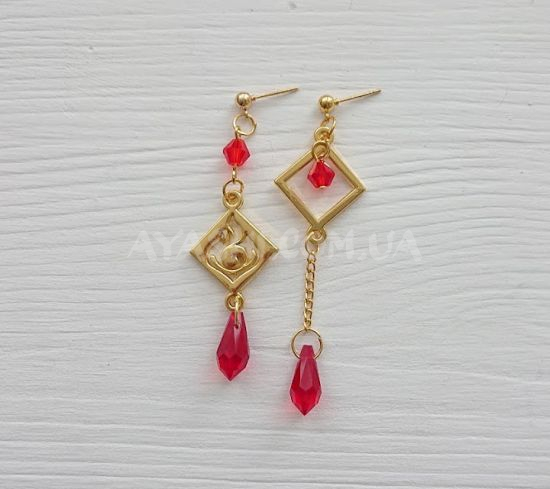 Сережки №0027 Genshin Impact Піро (швензи гвоздики), 1 пара Сережки №0027 Genshin Impact Піро (швензи гвоздики), 1 пара