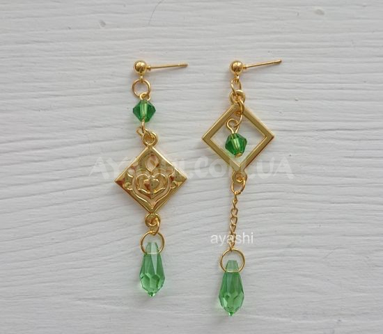 Сережки №0030 Genshin Impact Дендро (швензи гвоздики), 1 пара Сережки №0030 Genshin Impact Дендро (швензи гвоздики), 1 пара