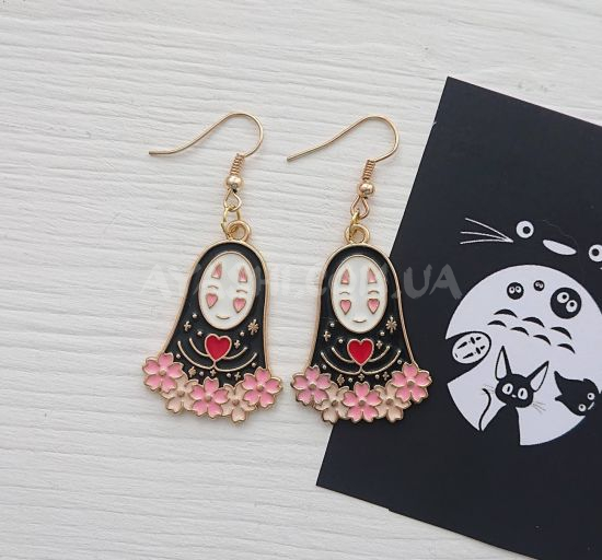 Серьги №0037 Studio Ghibli Spirited Away , Каонаси с сердечком, 1 пара Серьги №0037 Studio Ghibli Spirited Away , Каонаси с сердечком, 1 пара
