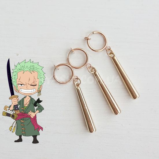 Кліпси Зоро One Piece №0058 золотий колір, 3 шт Кліпси Зоро One Piece №0058 золотий колір, 3 шт