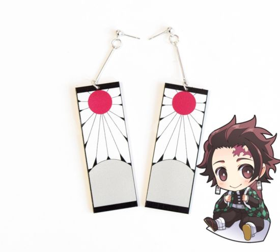 Серьги №0009-1 Kimetsu no Yaiba (швензы гвоздики ), 1 пара Серьги №0009-1 Kimetsu no Yaiba (швензы гвоздики ), 1 пара