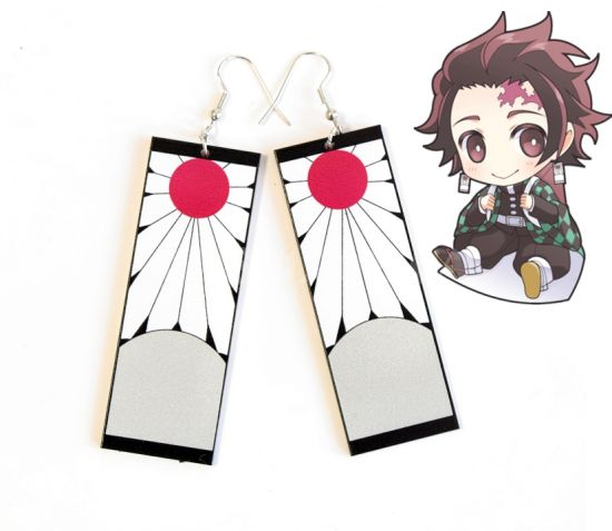 Сережки №0009-2 Kimetsu no Yaiba (швензи гачки), 1 пара Сережки №0009-2 Kimetsu no Yaiba (швензи гачки), 1 пара