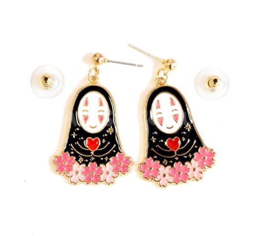 Серьги №0007 Studio Ghibli Spirited Away , Каонаси с сердечком 1 пара Серьги №0007 Studio Ghibli Spirited Away , Каонаси с сердечком 1 пара