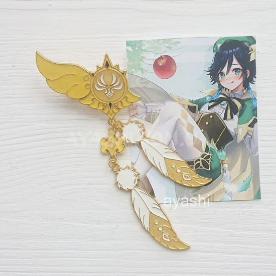 Значок PIN-0012-10 Genshin Impact Око бога Венті (золоте) Значок PIN-0012-10 Genshin Impact Око бога Венті (золоте)