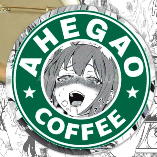 Значок Ahegao coffee 000640 Значок Ahegao coffee 000640
