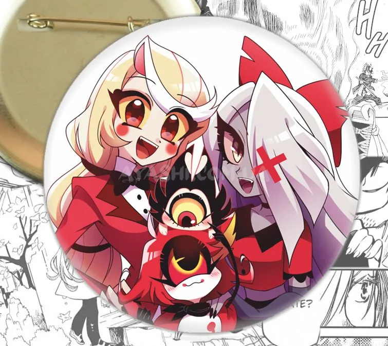 Значок Отель Хазбин Чарли Вегги Ниффти Hazbin Hotel 003839 - Ayashi